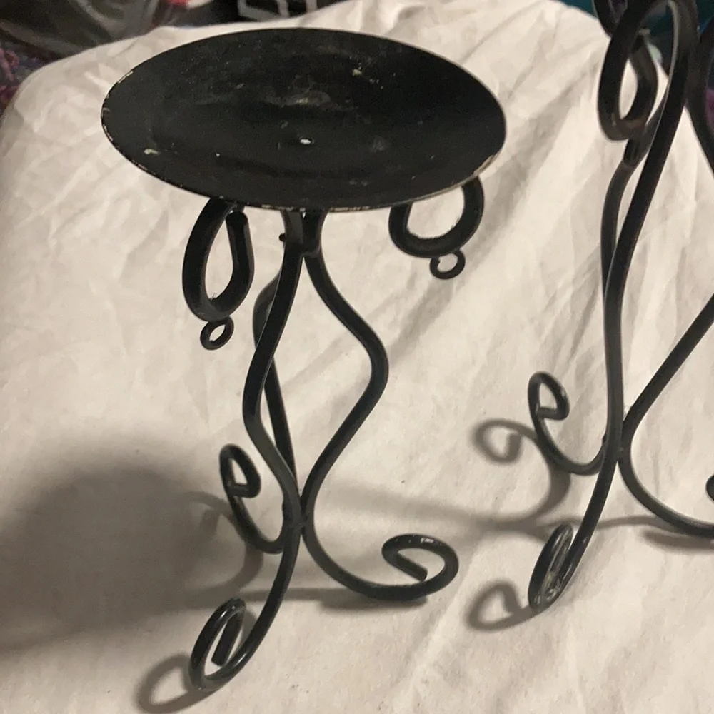 Wrought iron retro 70’s style Mediterranean candle holders
